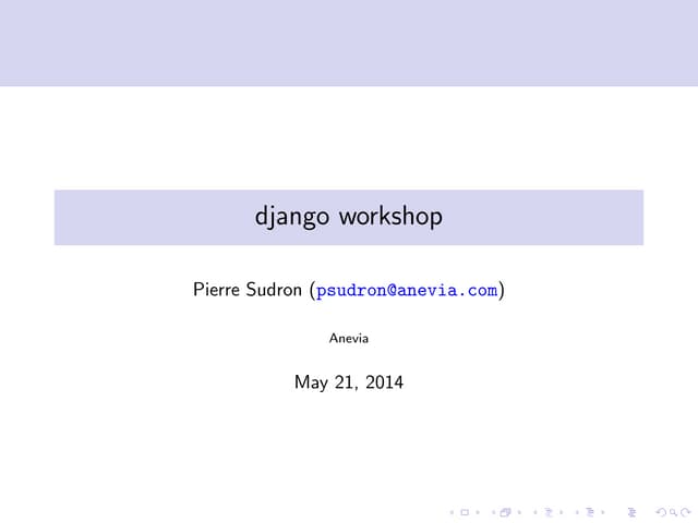 Django workshop : let's make a blog