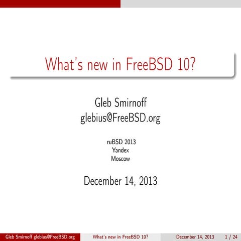 What's new in FreeBSD 10