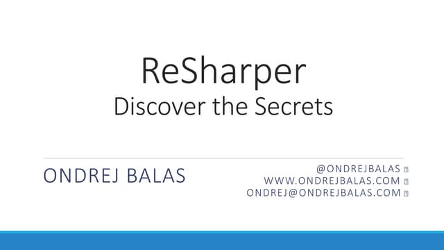 ReSharper: Discover the Secrets