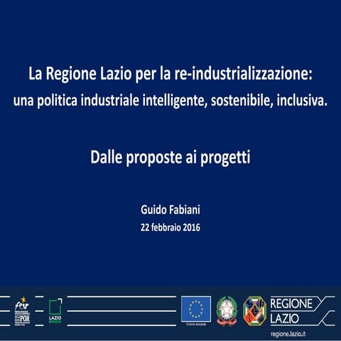 La Regione Lazio per la re-industrializzazione