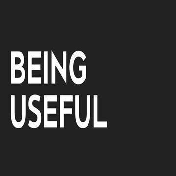 Being Useful - A Short Introduction to Proactive User Experience Design