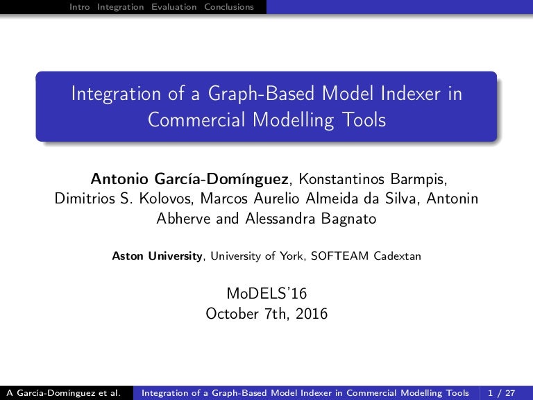 models 16 presentation integration of a graph based model indexer in