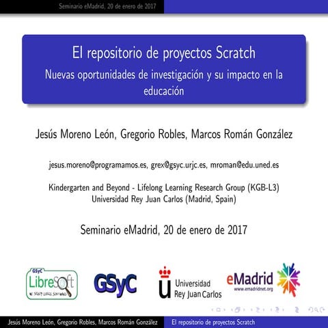 Seminario eMadrid sobre "Pensamiento Computacional". El repositorio de proyec...