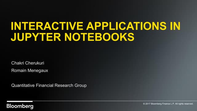 Building interactive apps in Jupyter Notebooks | PPT