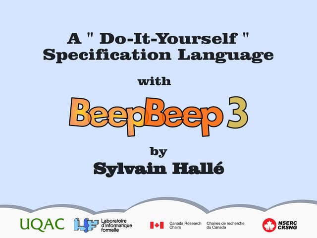 A "Do-It-Yourself" Specification Language with BeepBeep 3 (Talk @ Dagstuhl 2017)