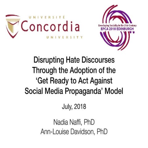 Disrupting Hate Discourses Through the Adoption of the ‘Get Ready to Act Agai...