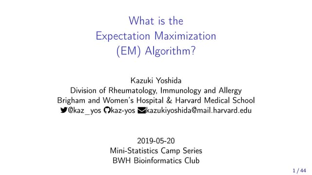 What is the Expectation Maximization (EM) Algorithm? | PPT