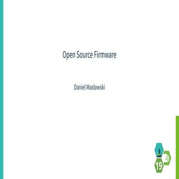 Open Source Firmware - oSC19