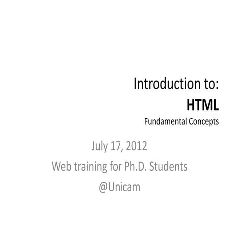 Slides 2 - HTML | PDF | Web Design and HTML | Internet