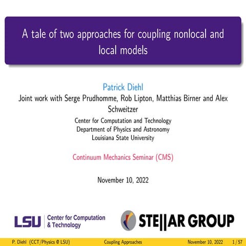 A tale of two approaches for coupling nonlocal and local models