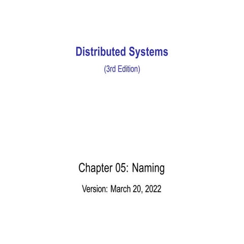 Naming in Distributed Systems | PPT