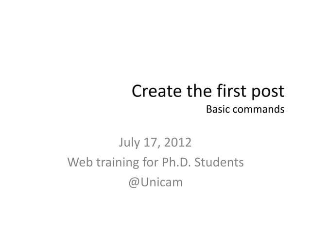 Slides 4 - Create First Post