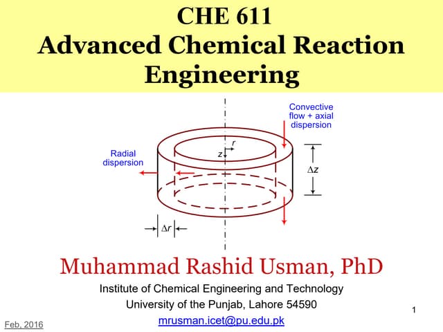 Advanced Chemical Reaction Engineering-Part-1-10-Apr-2016