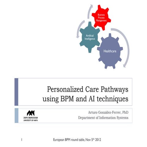 Personalized Care Pathways using BPM and AI techniques