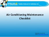 Air Conditioning Maintenance Checklist