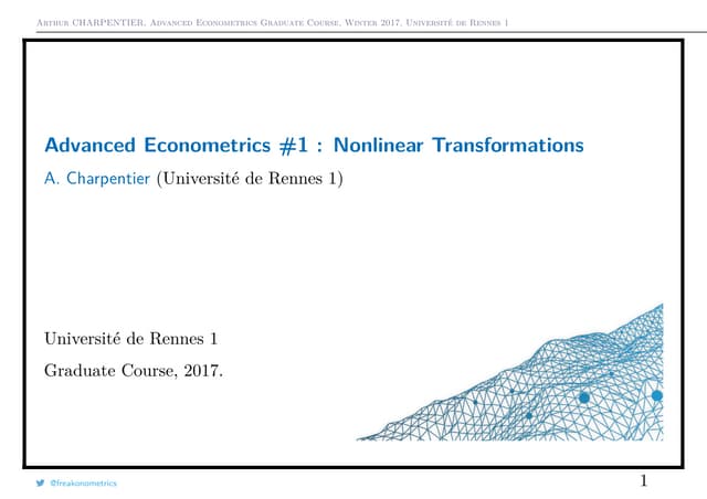 Econometrics, PhD Course, #1 Nonlin...