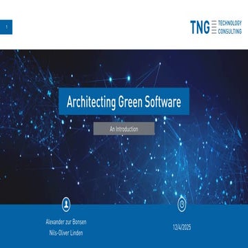 TNG_Architecting Green Software - An Introduction_Nils-Oliver Linden&Alexande...