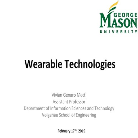 Wearable technologies