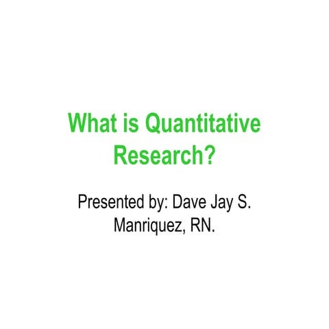 Quantitative Research