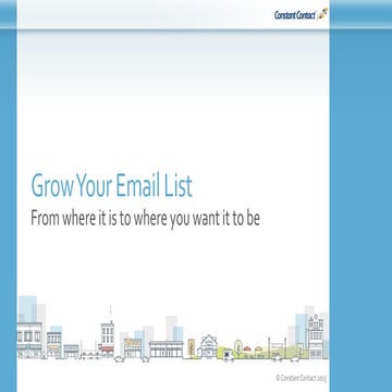 Grow Your Email List - From where it is to where you want it to be