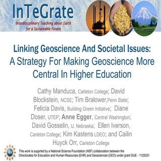 Slides for linking geoscience and societal issues