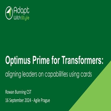 Optimus Prime for Transformers: aligning leaders on capabilities using cards