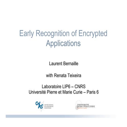 Early recognition of encryted applications