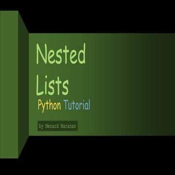 Python nested lists (menard maranan) | PDF