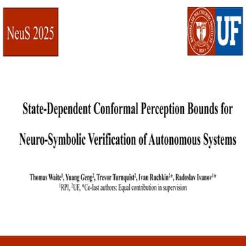 State-Dependent Conformal Perception Bounds for Neuro-Symbolic Verification of Autonomous Systems