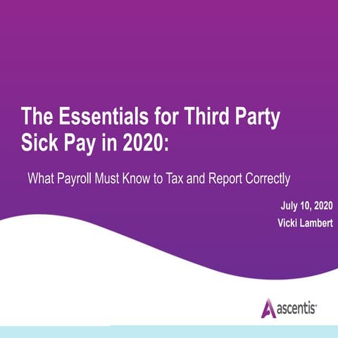 Payroll Webinar: The Essentials for Third Party Sick Pay in 2020