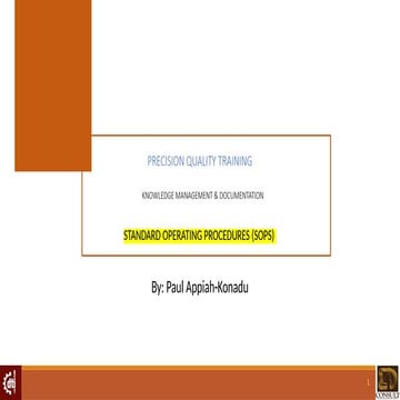 Slides - Unit 4 - Knowledge Management and Documentation - SOPs and Records K...