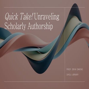 Unraveling Scholarly Authorship