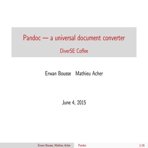 Pandoc: a universal document converter | PPT