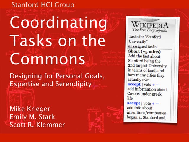 Coordinating Tasks on the Commons