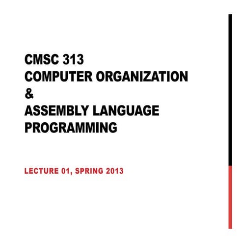 Computer Organisation and Assembly Lang. | PDF
