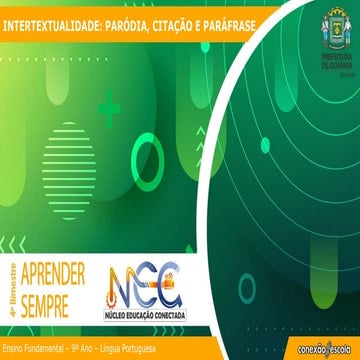 Slides 1 - Intertextualidade_ paródia, citação e paráfrase (1).pptx