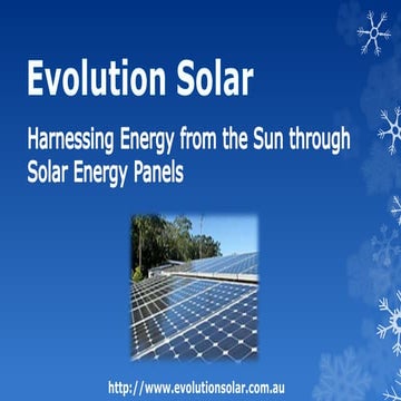 Harnessing Energy from the Sun through Solar Energy Panels | PPTX
