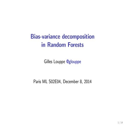 Bias-variance decomposition in Random Forests