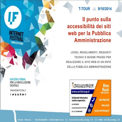 Il punto sulla accessibilità dei siti web per la Pubblica Amministrazione - T...