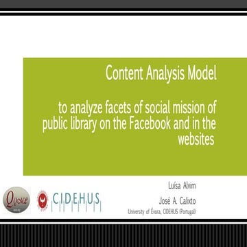 Content Analysis Model to Analyze Facets of Social Mission of Public Library ...