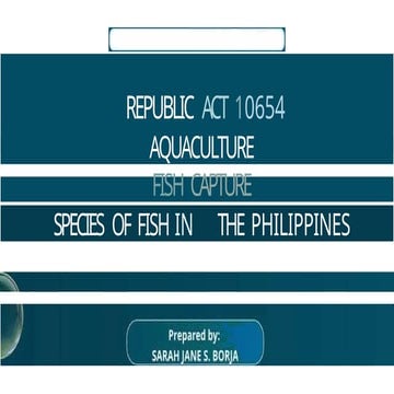 FISHERIES CODE OF THE PHILIPPINES RA10654_LessonFISHERIES CODE OF THE ...