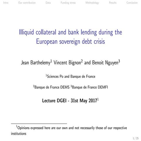 Illiquid collateral and bank lending in euro area - Barthelemy et al. (2017)