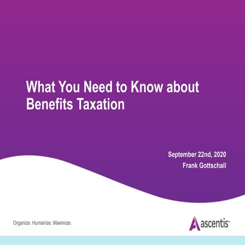 Payroll Webinar: What You Need to Know about Benefits Taxation
