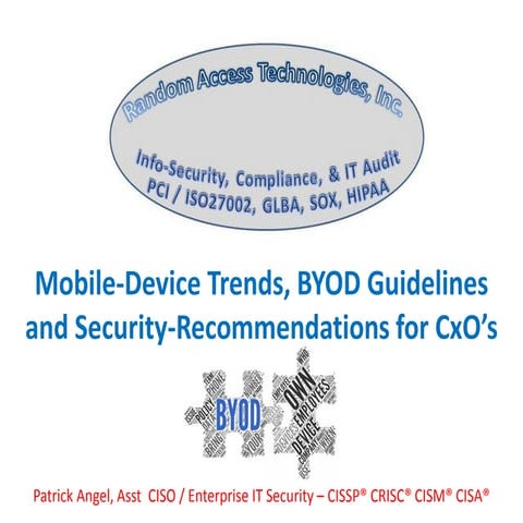 BYOD / Mobile-Device Security Guidelines for CxO's