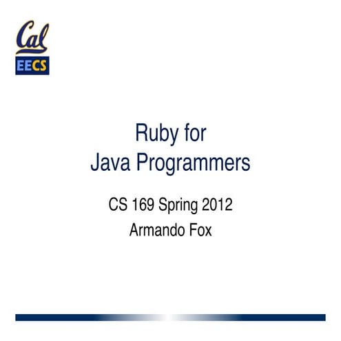Slides chapter3part1 ruby-forjavaprogrammers | PPT