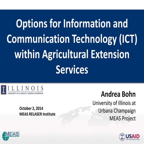 Options and Strategies for ICT in EAS