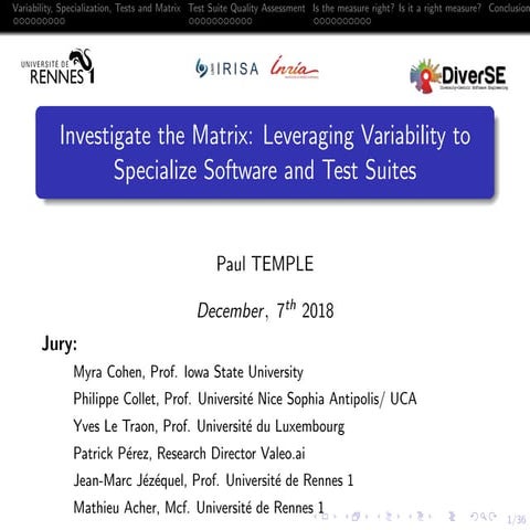 Investigate the Matrix: Leveraging Variability to Specialize Software ...