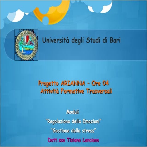 Slides emozioni e gestione stress