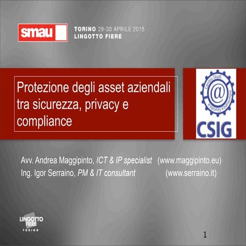 Slides Igor Serraino torino 2015 smau
