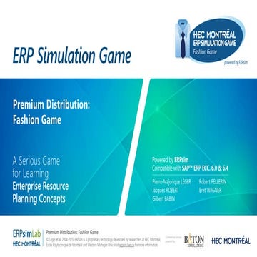 ERPsim: Simulation Games for Engaging ERP Education | PPTX